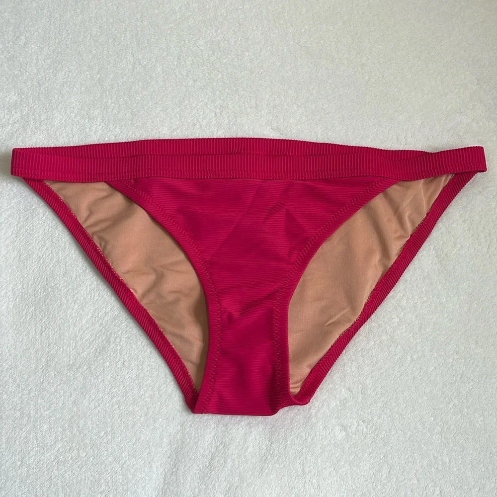 J. Crew Women’s Ribbed Full Coverage Low Rise Bikini Bottom Size Small - Picture 1 of 8